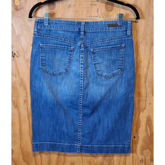 Kut from the Kloth Button Up Denim Mini Skirt Women 2 Cotton Y2K Classic Preppy - Picture 5 of 8